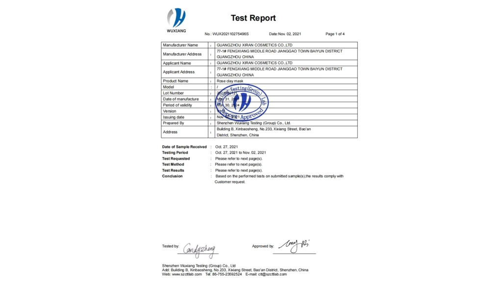 cosmetics certificates