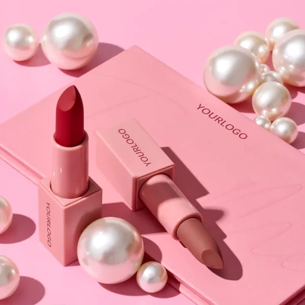 Custom Logo Vegan Lipstick Waterproof Long Lasting Nude Red Lip Stick Cream - Gambar 4