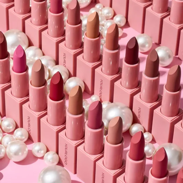 Custom Logo Vegan Lipstick Waterproof Long Lasting Nude Red Lip Stick Cream - Gambar 3