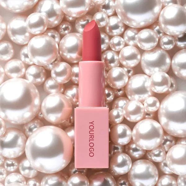 Logo Kustom Lipstik Vegan Tahan Air Tahan Lama Krim Tongkat Bibir Merah Nude Tahan Lama