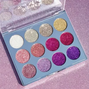 palette d'ombres à paupières pailletées