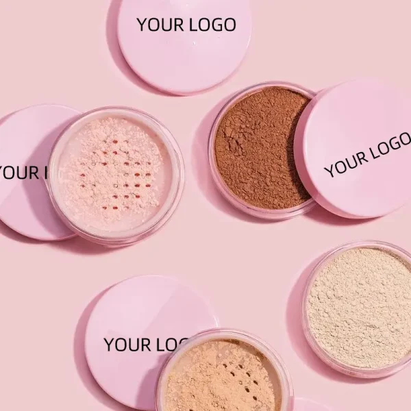 pink setting loose face powder