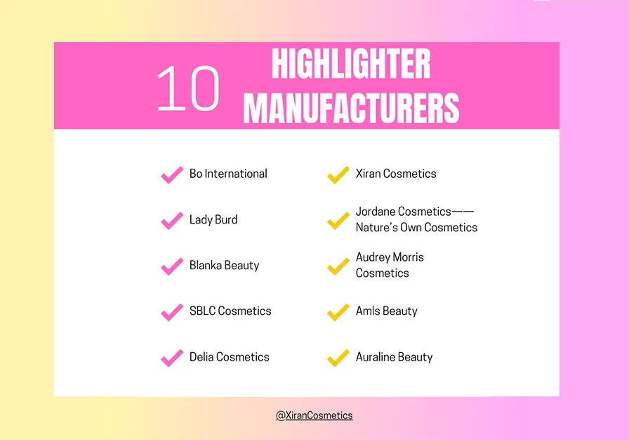 10 highlighter manufacturer