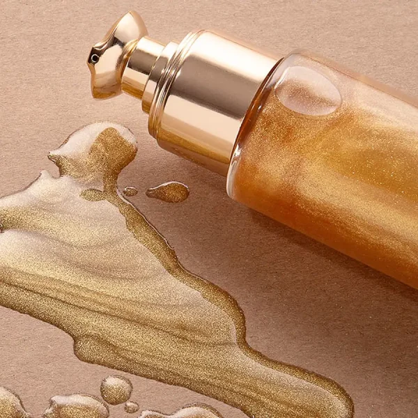 private label illuminating body shimmer oil with 24k gold