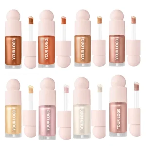private label high pigmented multi color shimmer glitter liquid highlighter