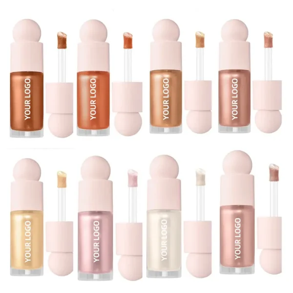 private label high pigmented multi color shimmer glitter liquid highlighter