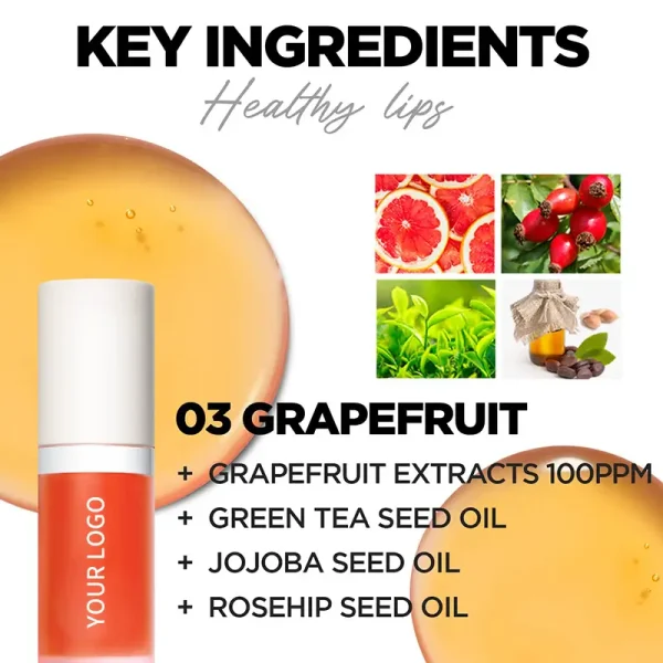 private label natural vegan fruit extract hydrating colour changing lip oil