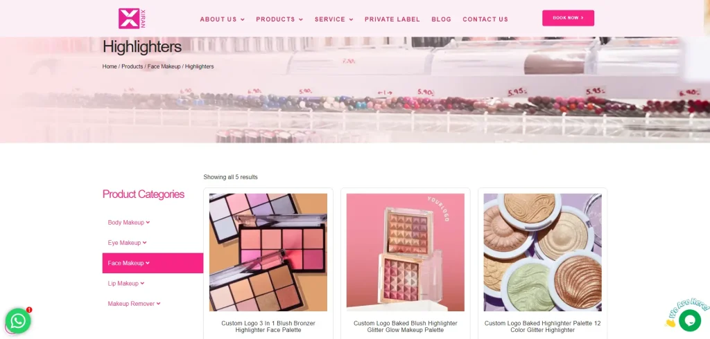 highlighters – xiran makeup manufacturer