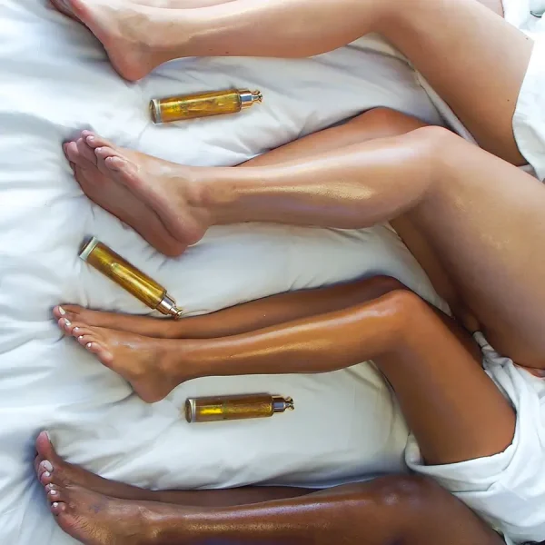 private label illuminating body shimmer oil with 24k gold