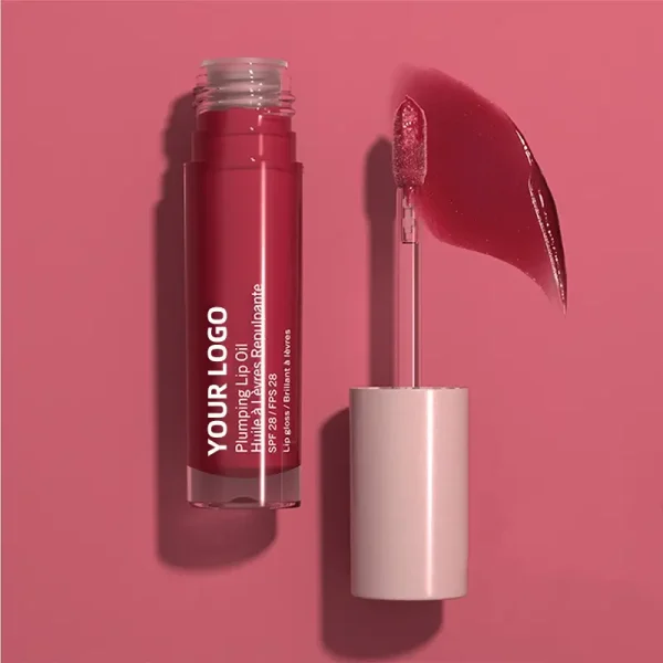 private label lip sun protection spf 28 plumping lip oil