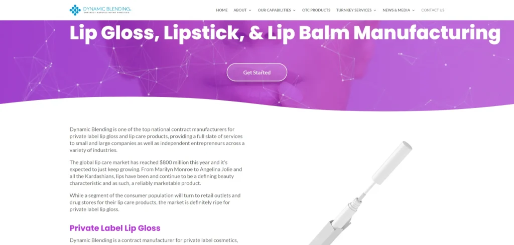 private label lip gloss, stick & balm manufacturing dynamic blendin