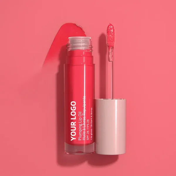private label lip sun protection spf 28 plumping lip oil