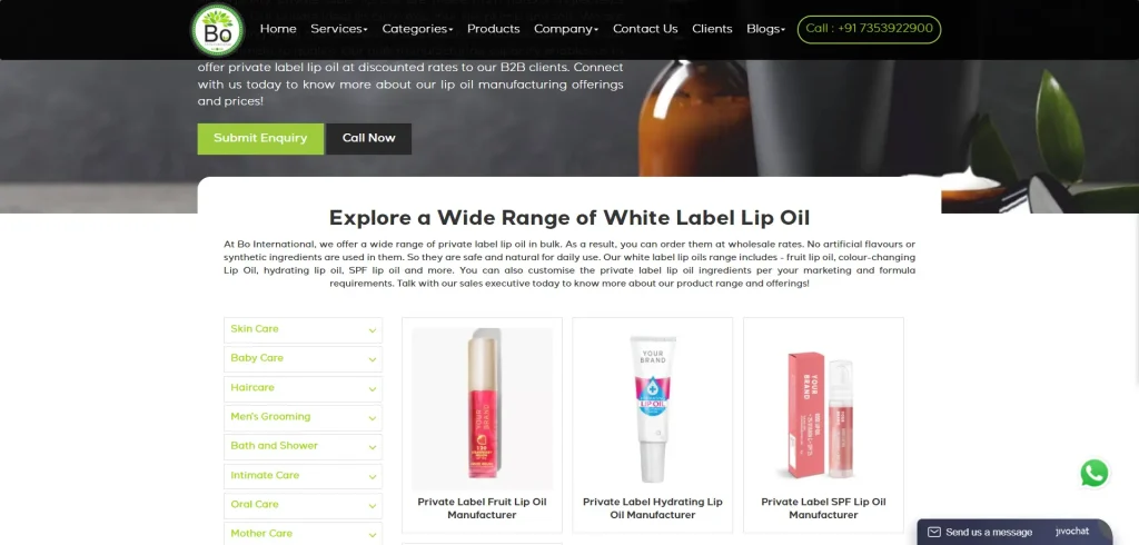custom lip oil bointernational