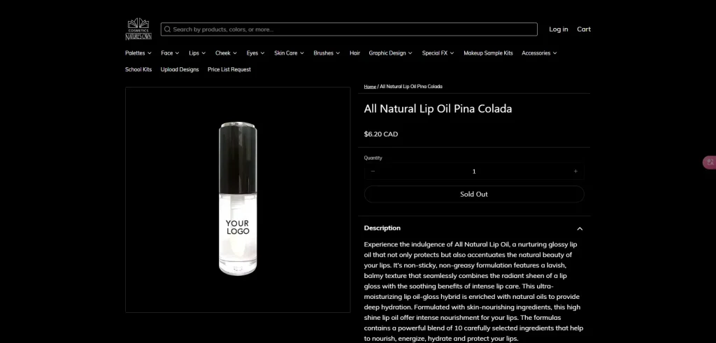 lip oil nature’s own cosmetics