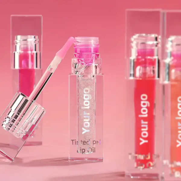 huile à lèvres hydratante et transparente à ph changeant de couleur, marque de distributeur