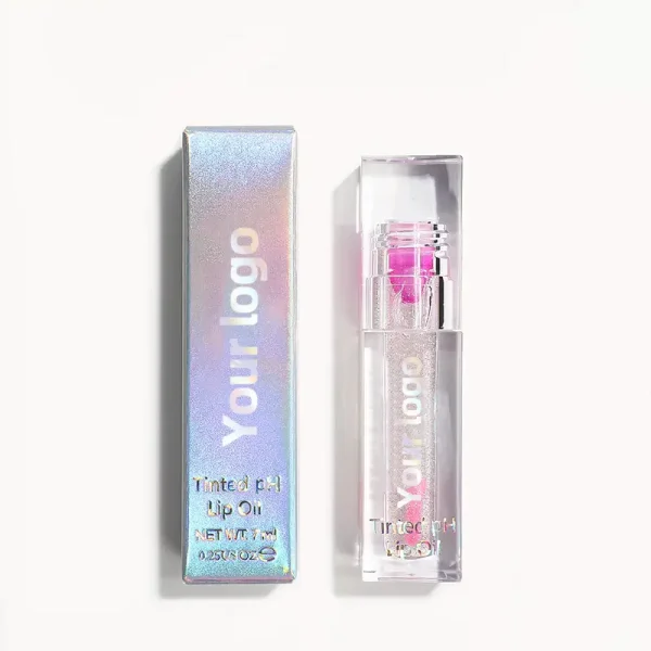huile à lèvres hydratante et transparente à ph changeant de couleur, marque de distributeur