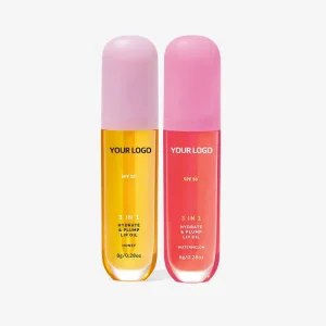private label spf50 3 in 1 hydrating plumping spf lip oil