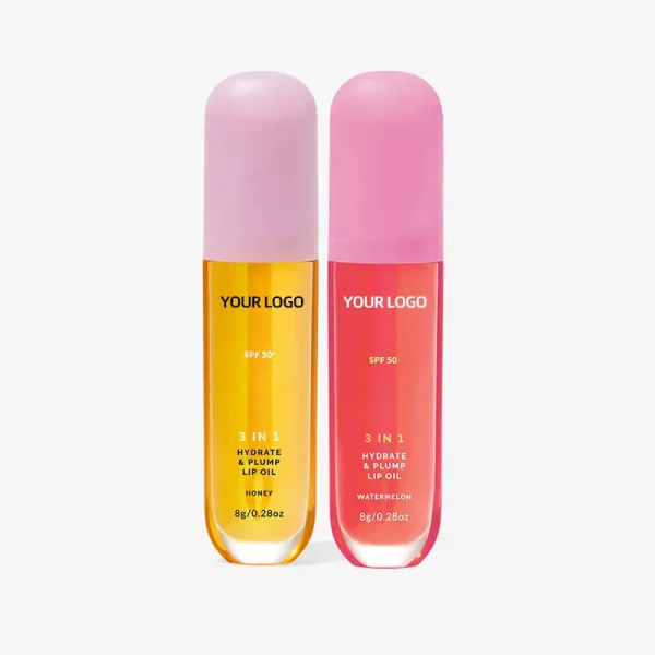 private label spf50 3 in 1 hydrating plumping spf lip oil