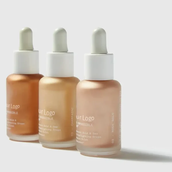 private label makeup liquid illuminator face glitter liquid highlighter duplicate [#2790]