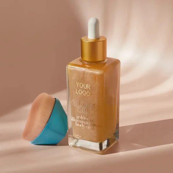 marque de distributeur luminous golden face body glow oil