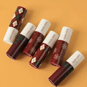 private label custom christmas winter matte red velvet lipstick set