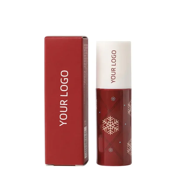 private label custom christmas winter matte red velvet lipstick set
