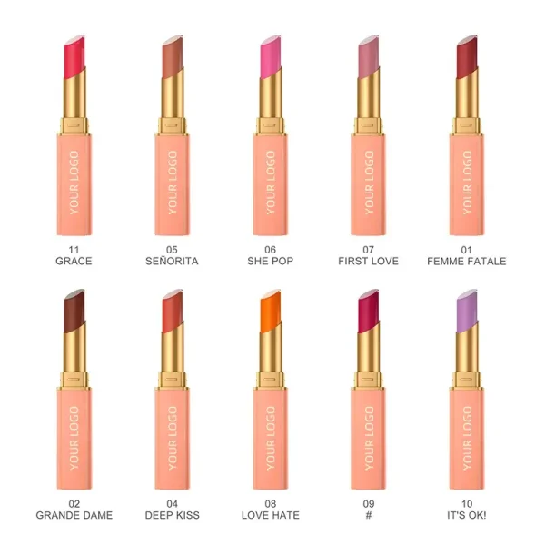 private label vegan organic moisturizing velvet creamy matte lipstick