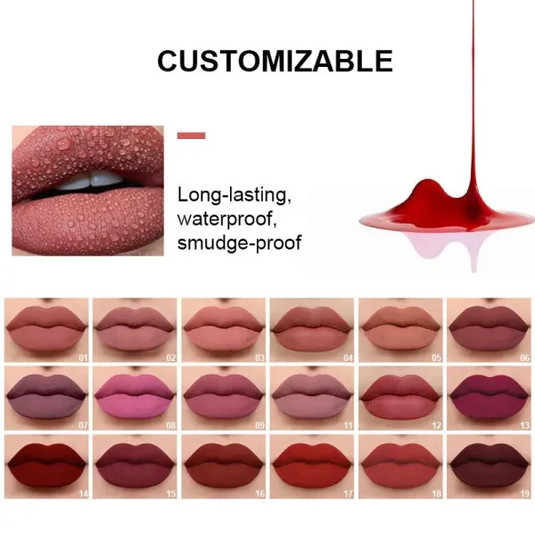 private label custom long lasting high pigment matte lip gloss duplicate [#8496]