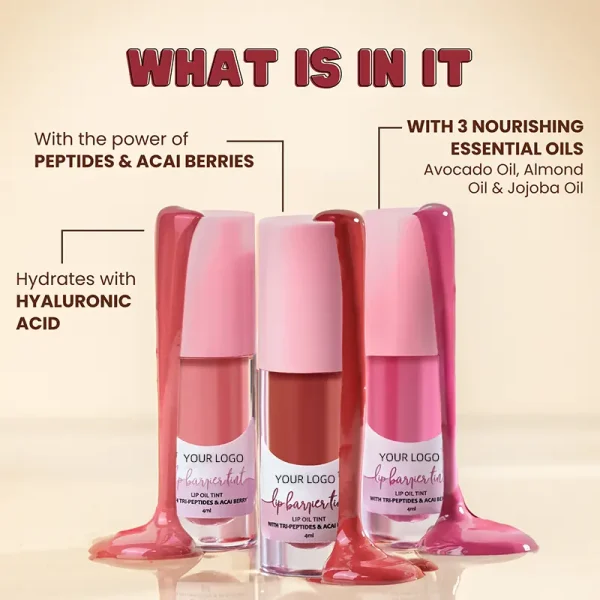 private label vegan cruelty free peptides hydrating repairing lip barrier tint