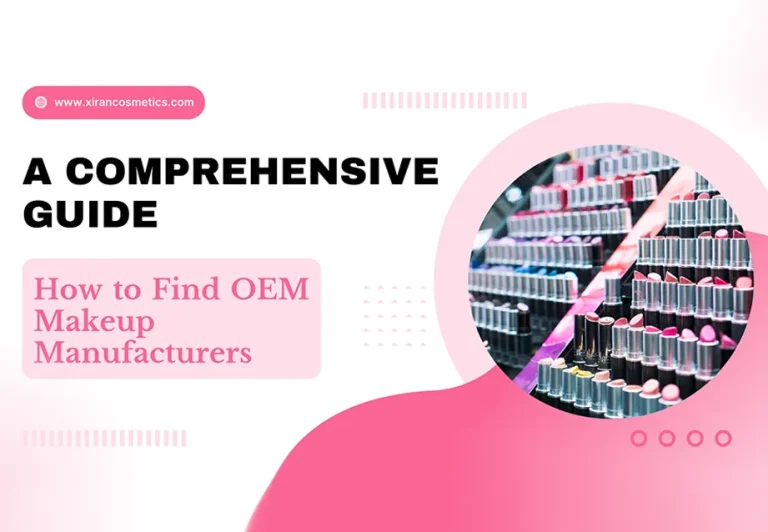 Guide on finding OEM makeup manufacturers display background.