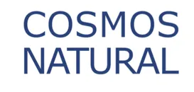 Logo con il testo "COSMOS NATURAL" in lettere maiuscole blu.