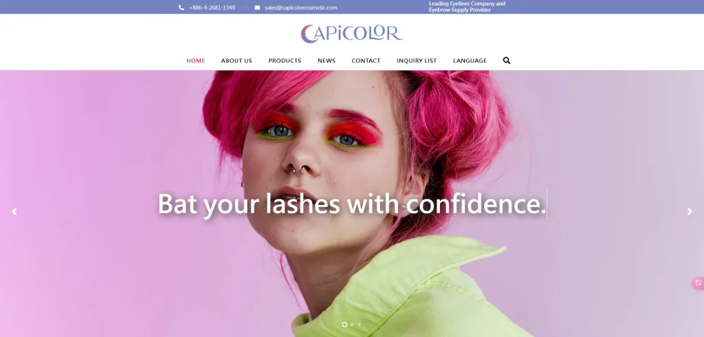 Bright pink hair against a purple background with a pale green garment