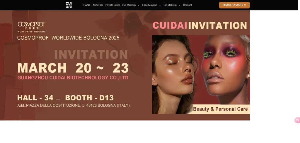 Invitation for Cosmoprof Worldwide Bologna 2025 by Guangzhou Cuidai Biotechnology Co., LTD.