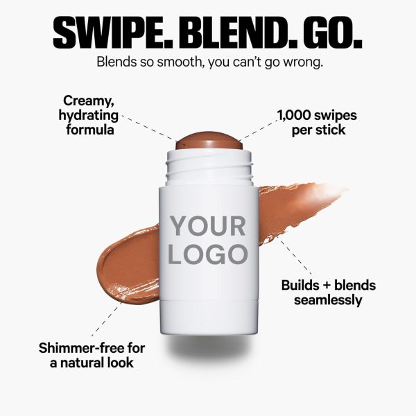 private label matte bronzer uildable cream bronzer stick für einen sunkissed glow