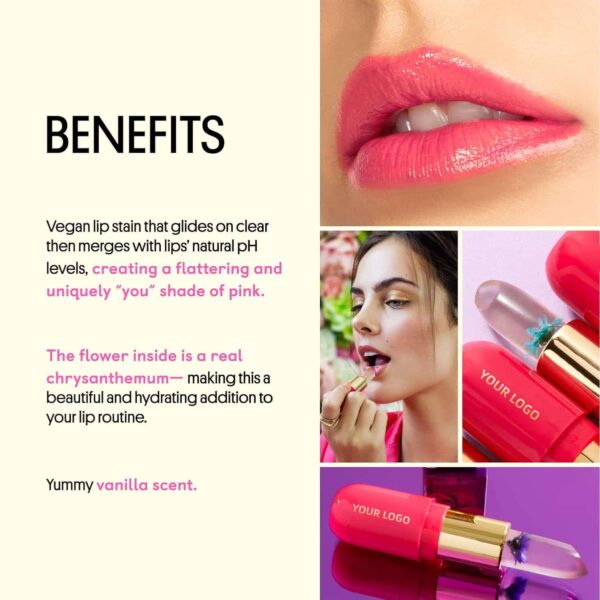 private label flower ph lip balm color changing lipstick