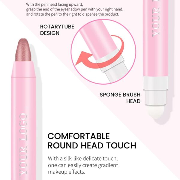 private label colorful eyeshadow stick with sponge tip