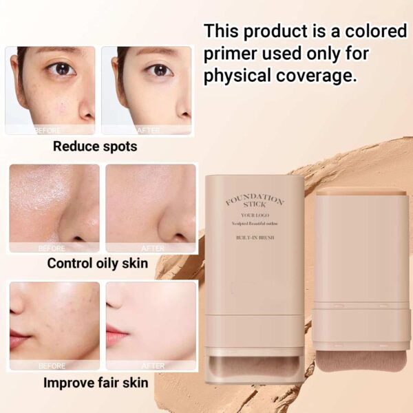 private label multifunctional foundation stick makeup with brush