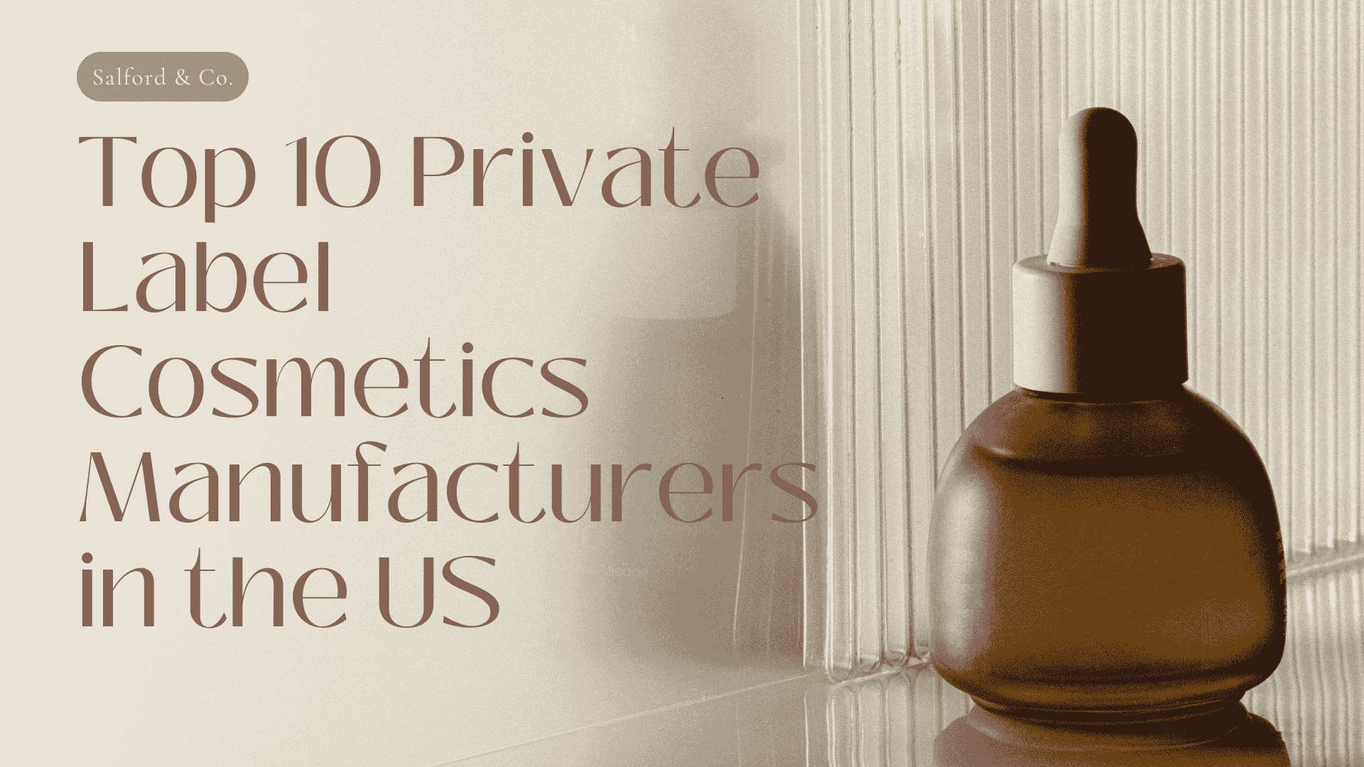 brown and cream minimalist skincare product presentation