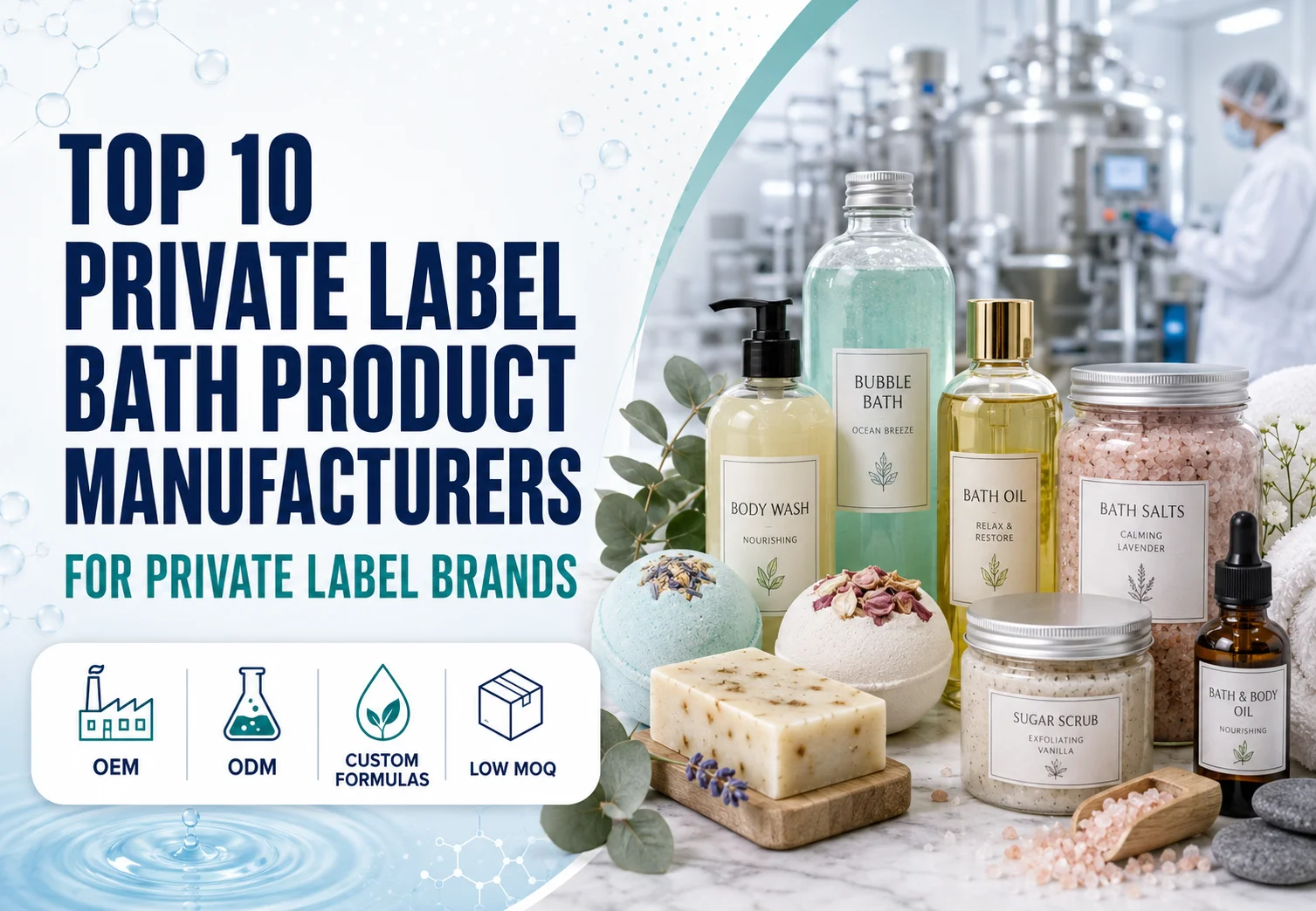 Top 10 Private Label Bath Product Manufacturers for Body Care Brands