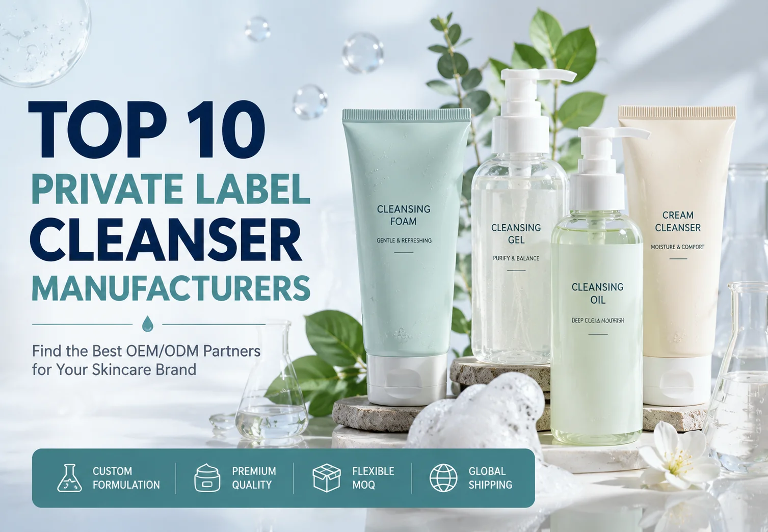 Top private label cleanser manufacturers for skincare